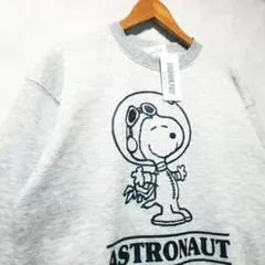 新品　アストロ　peanuts　トレーナー　XL　裏起毛　宇宙すぬーぴー　グレー