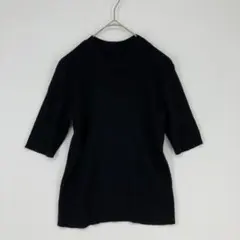 clear クリア 半袖ニットトップス ブラック Fサイズ