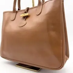 A991 ロンシャン ロゾ レザー トートバッグ 肩掛け キャメル フランス製