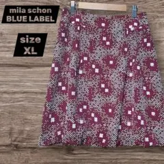ミラショーン　ブルーレーベル　スカート　総柄　ボルドー系　42　XL　匿名配送