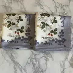WEDGWOOD いちご柄 ハンカチ 2枚セット 未使用保管品
