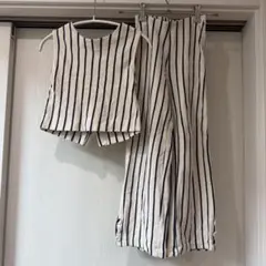 ストライプ セットアップ ノースリーブ パンツ