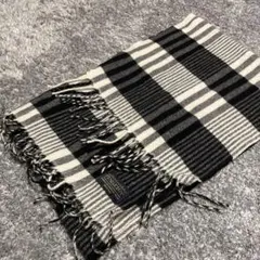 Pendleton ブラック・ホワイト マフラー 約90cm幅