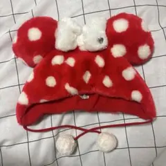 【ディズニー】 ファンキャップ ミニーマウス ドット リボン 赤