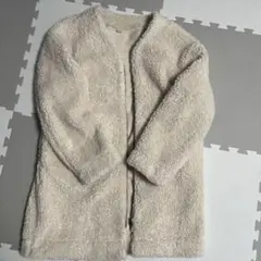 ユニクロ UNIQLO ボアフリース ノーカラーコート L