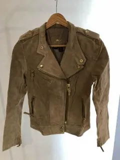 MANGO レザーライダースジャケット