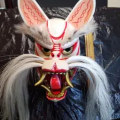 K259・広隆寺牛祭りのお面 赤鬼・青鬼（四天王） 郷土玩具、廃絶