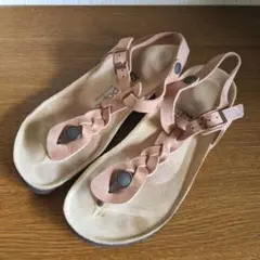 papillio ベージュのＴストラップサンダル ビルケン・シュトックのサムネイル