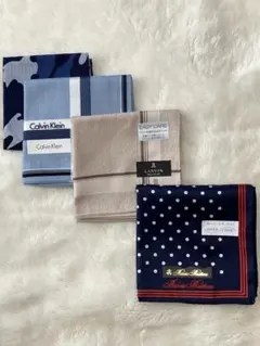 Calvin Klein & Lanvin【含む】ハンカチ4枚セット