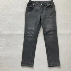美品 グレー ストレートレッグ デニムパンツ L しまむら ブラックデニム