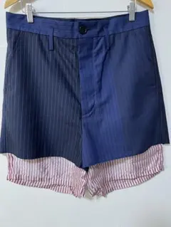 MARNI ネイビー エンボス加工ショートパンツ44 MARNI ネイビー エンボス加工ショートパンツ44