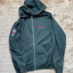 XLARGE ダークグリーン ジップアップパーカー