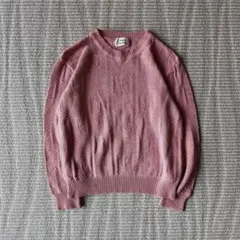 最終値下げ 在庫処分！ ピンク 長袖ニット セーター レトロ トップス 薄手