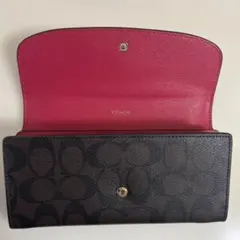 COACH 長財布 ボルドー ラメ - メルカリ