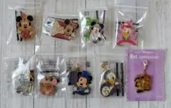 ディズニー　9点　ピンバッジ　チャーム　ノベルティ　非売品　オマケ付き