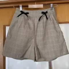 エブリン　チェック柄 ショートパンツ リボン付きのサムネイル