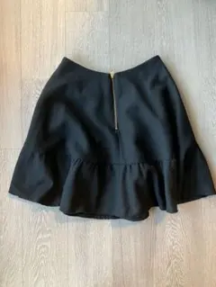 JUMELLE by RODEO 黒ウール　膝丈フレアスカート　フリルスカート