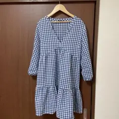 ZARA ギンガムチェック7分袖シャツ