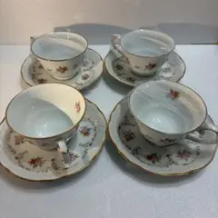 ホヤクリスタル「4面Qカット」グラス×6 ホワイトシャドウ カップ 