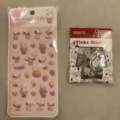 PEANUTS スヌーピー プクプクシール フレークステッカー　2点セット