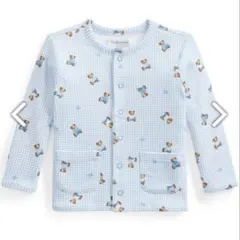 ベビー カーディガン チェック柄 クマ