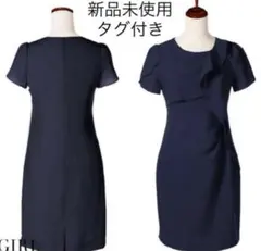 新品　未使用　タグ付　GIRL ガール　ドレス　ワンピース　ネイビー　半袖　M