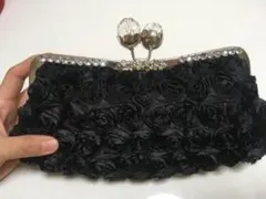 パーティバッグ 中古 バラ ビジュー