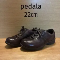 ⭐️良品 アシックスペダラ⭐️サイドジップ レザー ウォーキングシューズ 22㎝