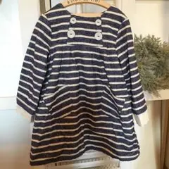 最終値下❣️美品✨Seraphセラフ♡先染めボーダーワンピース♡ネイビー110✨