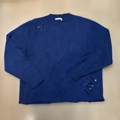 See By Chloe ネイビー 刺繍入り 長袖ニット