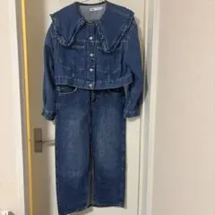 ZARA デニムセットアップ XSサイズ フリル付き