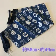고양이 해먹 고양이 일본식 무늬 네이비