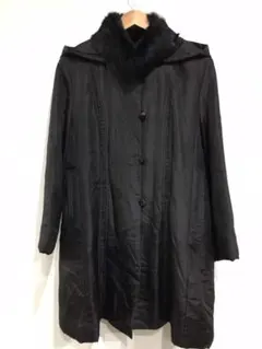 【sepia セピア】リアルファー ロングコート 絹素材