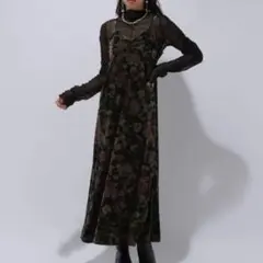 HARE 2p ガラベロア シアーワンピース 花柄 キャミワンピース 柄