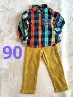 klädskaap チェック柄シャツ &コーディユロイパンツ