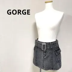 GORGE ブラックデニム ミニスカート Y2K ウォッシュデニム ゴージ