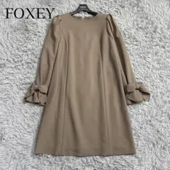 美品✨定価12万 フォクシー Sleevesドレス リボン 長袖ワンピース 40