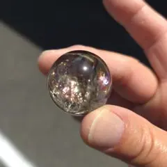 天然石 アイリス スモーキークォーツ スフィア 爆虹 台座付き⭐️2717