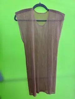 PLEATS PLEASE メッシュブラウントップス サイズ3