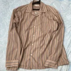 URBAN RESEARCH DOORS 長袖シャツ ブラウンストライプ