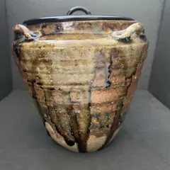 瀬戸焼　美濃焼　古瀬戸　柿釉　双耳花入　小壷　鉄漿壷　時代箱付　V　R5187 瀬戸 灰釉四耳壺 – 鶴田 純久の章 お話