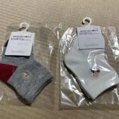 familiar ベビー靴下 7-9cm グレー/ホワイト