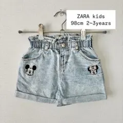 ZARA 98cmミッキー ミニー デニム ショートパンツ 子供服