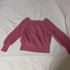 ニット ピンク セーター バルーンスリーブ