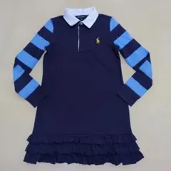 ラルフローレン ホースマーク ティアード ワンピース 140cm ラガー 長袖