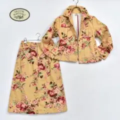 ローラ アシュレイ 総花柄 ジャケット　スカート 綿　コットン　セットアップ