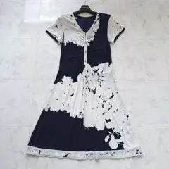 希少✨ レオナール カシミヤ シルク カーディガン 花柄 トリム 黒 38 希少✨ レオナール カシミヤ シルク カーディガン 花柄 トリム