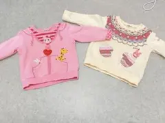 動物モチーフ ピンクトレーナー 95cm未満