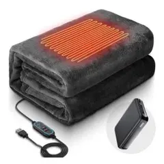 電気ひざ掛け　ブラウン　ユーズド　タイマー付き　ブランケット