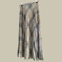 Simplicite シンプリシテェ プリーツスカート チェック グレー